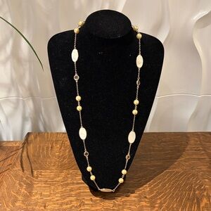 Talbots Elegant Gold and Cream in Beaded Necklace